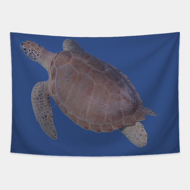 Real turtle swimming T-shirt, photo printed on the front Tapestry by impact_clothes
