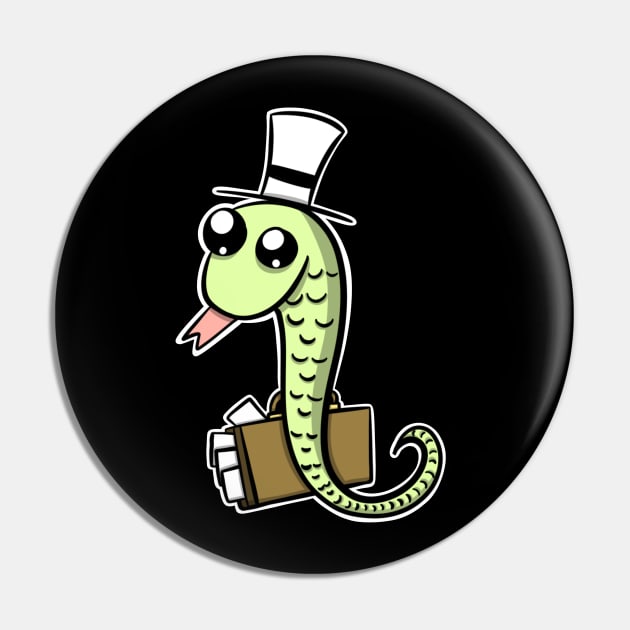 Cartoon Business Snake Pin by Webcomicdrama