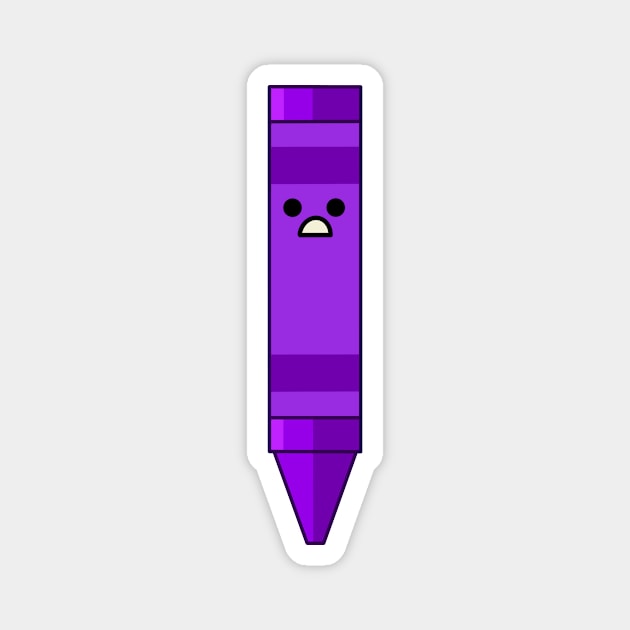 Cute Scared Crayon Magnet by JustImagined