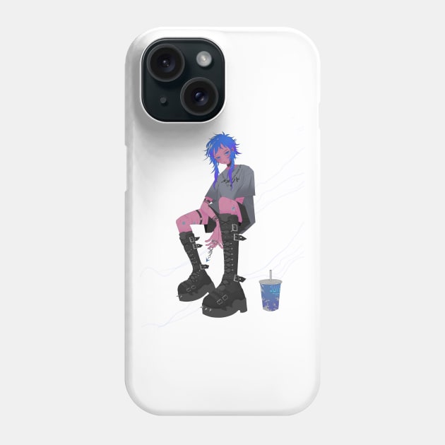 Blue hair girl Phone Case by Rk7777