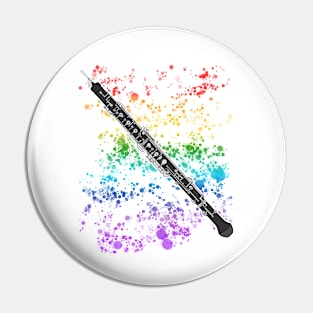 Oboe Rainbow Colours Oboist Woodwind Musician Pin