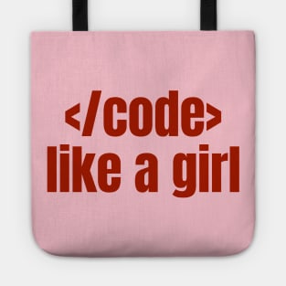 Code Like A Girl, Computer Science, Women in STEM Tote