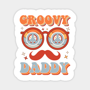 Groovy Daddy 60s Outfit 70s Themed Party Costume Dad Hippie Gift For Men Father day Magnet