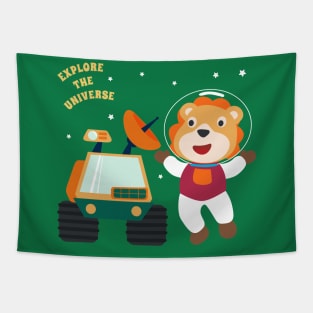 Cute lion astronaut Tapestry