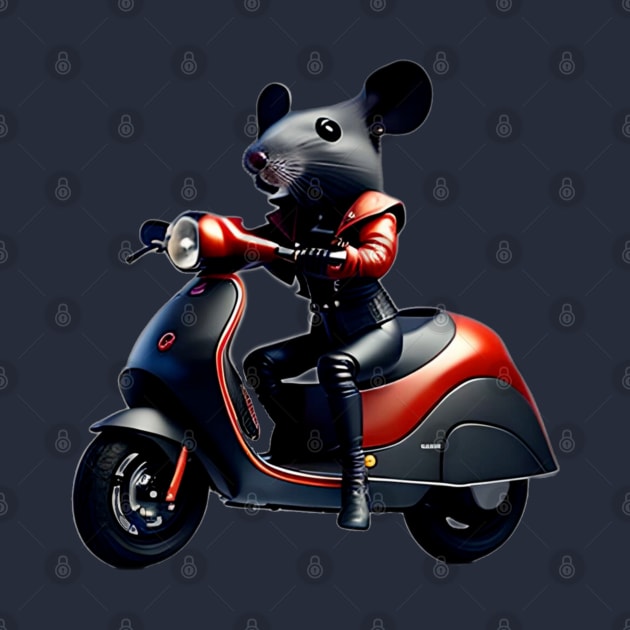 Rat woman on scooter by sweetvision