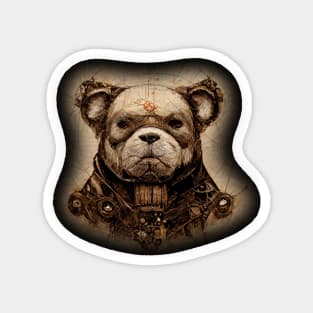 Bulldog Surreal Steampunk Artwork, Dog Lover Magnet