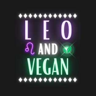 Leo and Vegan Retro Style Neon T-Shirt