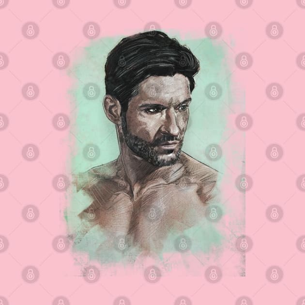 Lucifer Tom Ellis Portrait by Elizachadwickart 