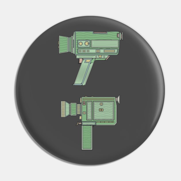 Green Classic Video Camera Pin by milhad