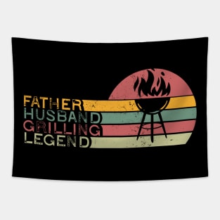 Father Husband Grilling Legend Tapestry