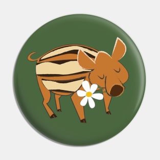 Little boar with a flower #4 Pin