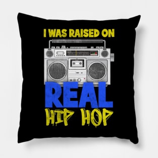 Raised on Real Hip Hop Old School Boombox Pillow