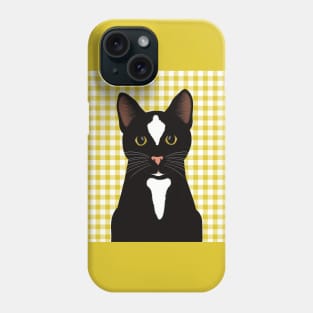 Hey! What are you doing? The Cute Black tuxedo cat is watching you. Phone Case