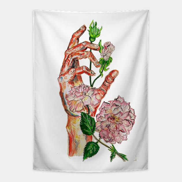 Blooming Hand Tapestry by H'sstore