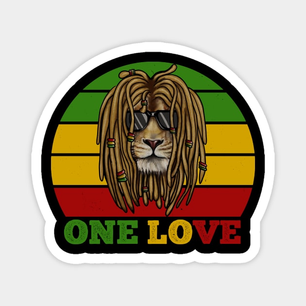African Lion, Rasta Love, Jamaica Magnet by logiamerch