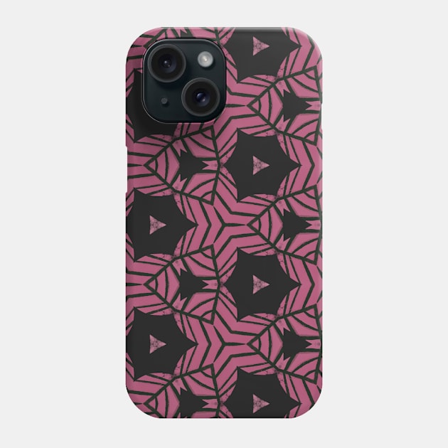 Dark pink tribal geometrical pattern Phone Case by Pacesyte