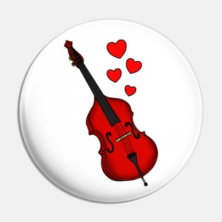 Double Bass Valentines Bassist Wedding Musician Pin