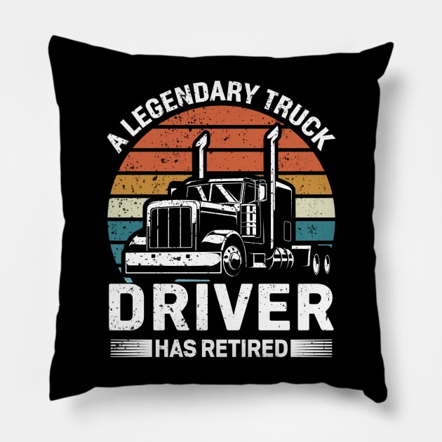 Legendary Truck Driver Pillow by Planet of Tees