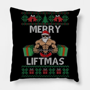 Merry Liftmas Christmas Xmas Fitmas Fitness Santa Holiday 6 Pillow