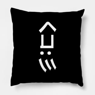 Squid Emoticon くコ:彡 Japanese Kaomoji Pillow