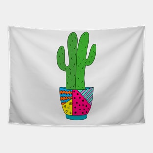 Cute Cactus Design #178: Saguaro Cacti In Funky Pot Tapestry