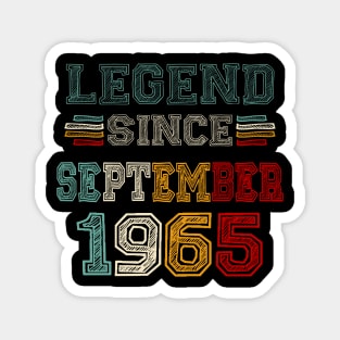 58 Years Old Legend Since September 1965 58th Birthday Magnet