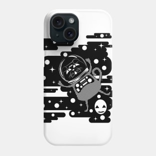 Black cat astronaut Phone Case