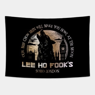 Lee Ho Fooks - Soho London - 1978 - Warren Zevon - Werewolves of London - Howl at the Moon - Distressed Tapestry