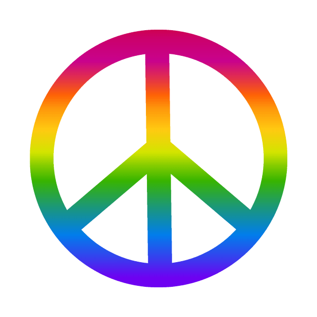 Rainbow Peace Symbol by RawSunArt