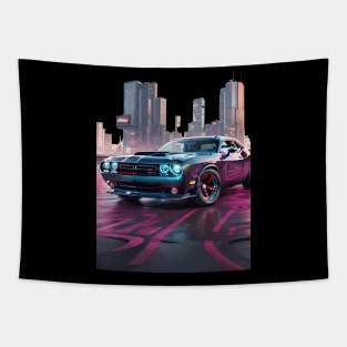 Dodge Challenger Cyberpunk Tapestry