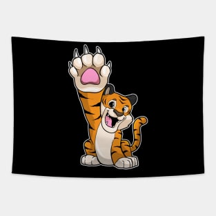 Tiger funny High five Tapestry