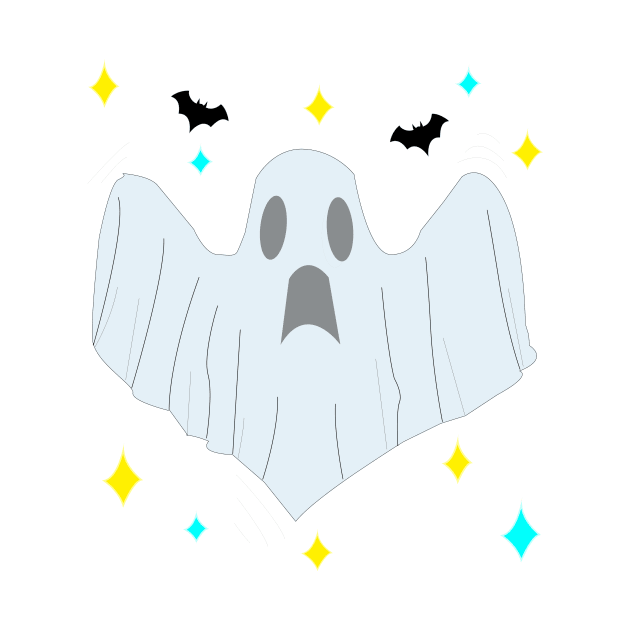 ghost and bats in halloween party costume by presstex.ua@gmail.com