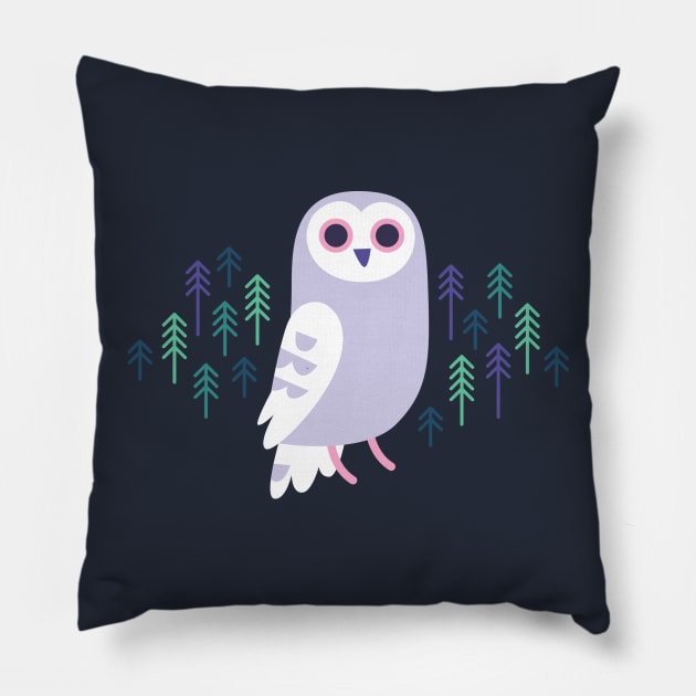 Winter Owl Pillow by Mel Draws