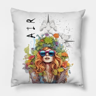 Hippie girl air element Pillow