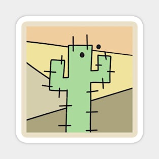 Abstract Cactus Magnet