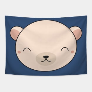 Kawaii Cute Polar Bear Face Tapestry