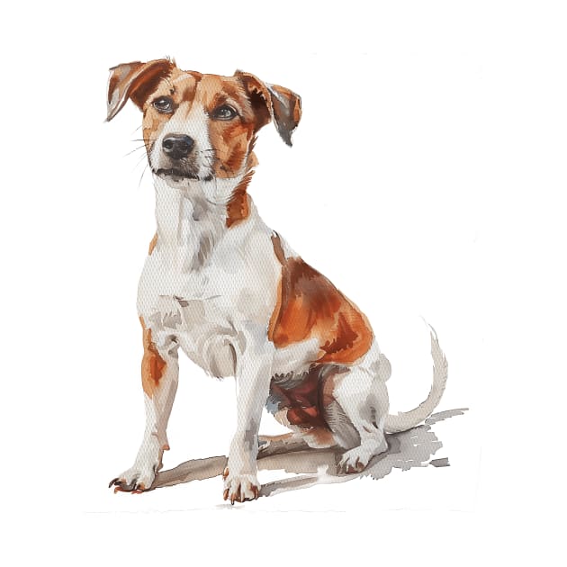 Jack Russell Terrier Watercolor Style by Gadsengarland.Art