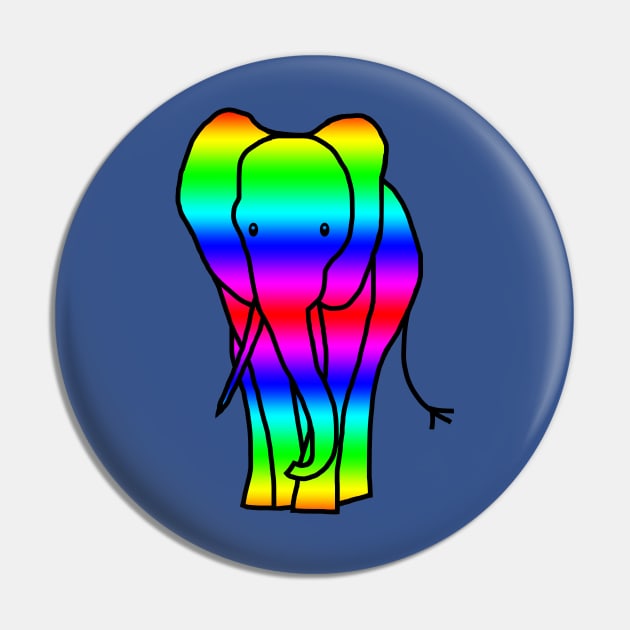 Elephant Rainbow Gradient Graphic Pin by ellenhenryart