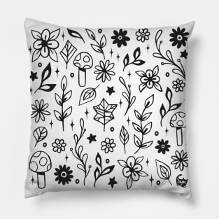 Nature Doodle Pattern 2 Pillow