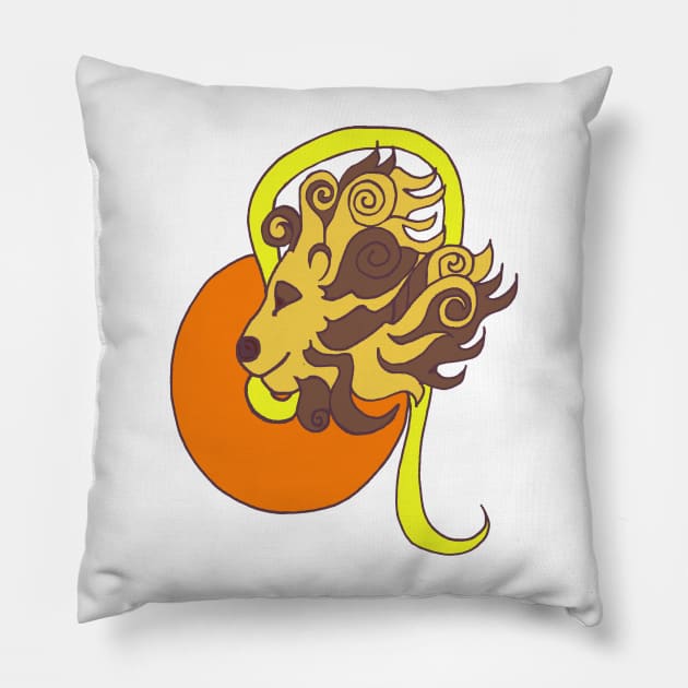 Leo, the lion, sign of the zodiac Pillow by wiccked