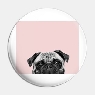 Blush pink Pug pop Pin