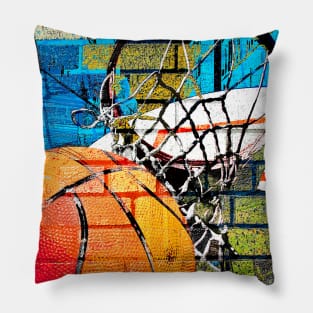 Basketball art print swoosh 107- Basketball artist design Pillow