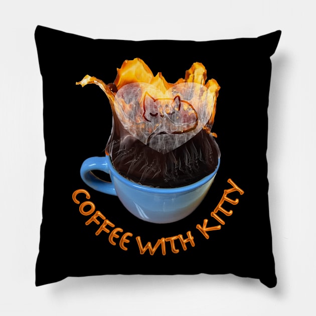 Morning Coffee with Kitty T-Shirt mug coffee mug apparel hoodie sticker gift Pillow by LovinLife