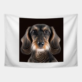 A Fractal Design of A Miniature Wire Hair Dachshund Tapestry