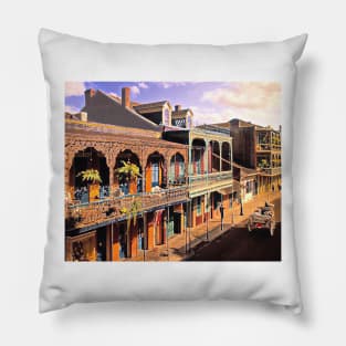 New Orleans Louisiana French Quarter Art Pillow