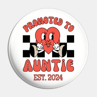 Promoted to Auntie 2024 | Cute New Aunt Est 2024 Pin