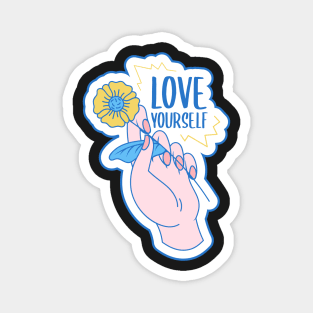 Love Yourself Girl Power Flower Daisy Cute Magnet