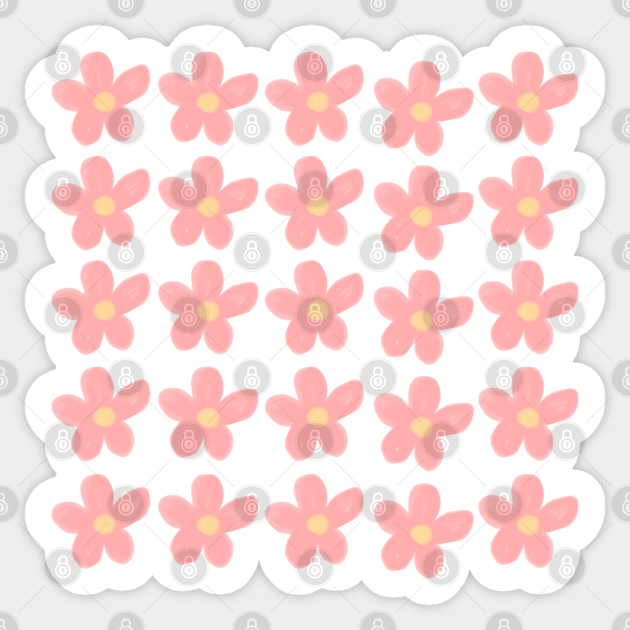 Peach Flowers Watercolor Flower Sticker Teepublic