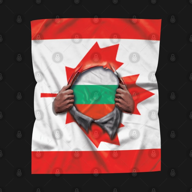 Bulgaria Flag Canadian Flag Ripped - Gift for Bulgarian From Bulgaria by Country Flags