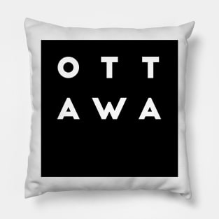 Ottawa | Black square, white letters | Canada Pillow